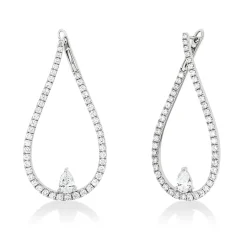 Creolen aus 750 Weißgold 98 Diamanten Fanatsy-Schliff 1,74ct TW-SI 38,7x3mm