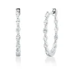 Creolen aus 750 Weißgold 20 Diamanten Navette-Schliff 0,42ct TW-SI 18,2x1,5mm