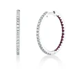 Creolen aus 750 Weißgold 30 Rubine 0,47ct rot 38 Brillanten 0,47ct W-PI 23,4x1,7mm
