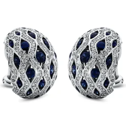 Creolen aus 750 Weißgold 44 Saphire 1,51ct blau 276 Brillanten 1,24ct TW-VSI