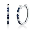 Creolen aus 750 Weißgold 12 Saphire 0,58ct blau 8 Brillanten 0,27ct TW-VSI/SI