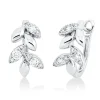 Creolen Blätter aus 750 Weißgold 18 Brillanten 0,38ct TW-SI 14,9x8,4mm