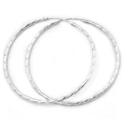Creolen Creole Kreolen, 925 Silber diamantiert, D: 50mm