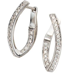 Creolen Creole 20.3mm 42 Brillanten 0.273Ct 585 Weißgold Goldohrringe