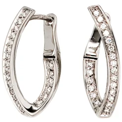 Creolen Creole 20.3mm 42 Brillanten 0.273Ct 585 Weißgold Goldohrringe