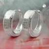 Creolen Creole Ohrringe 14x5mm mit Zirkonia 925 Silber matt-diamantiert