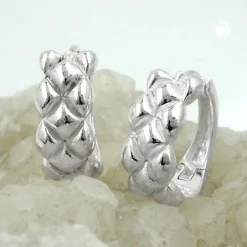 Creolen Creole Ohrringe 15x6mm 925 Silber teilmatt Ohrschmuck Damen