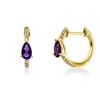 Creolen 750 Gelbgold 2 Amethyste 0,37ct lila 20 Diamanten 0,06ct W-SI 12,2x3,5mm