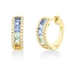 Creolen 750 Gelbgold 14 Saphire 0,97ct gelb 48 Brillanten 0,19ct TW-SI 12,3x4,3mm