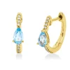 Creolen 750 Gelbgold 2 Topase 0,48ct Swissblue 20 Diamanten 0,06ct W-SI 14,7x3,3mm