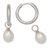 Creolen Klappcreolen 16,8mm rund 925 Silber (ohne Perlen-Einhänger)