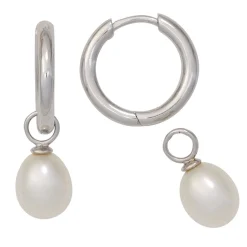 Creolen Klappcreolen 16,8mm rund 925 Silber (ohne Perlen-Einhänger)