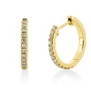 Creolen klein schmal aus 750 Gelbgold 26 Brillanten 0,21ct TW-SI 14,9x1,9mm