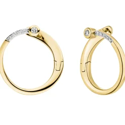 Creolen Ø 19,8mm aus 585 Gold Gelbgold mit 12 Diamanten Brillanten 0,125 Ct W-SI