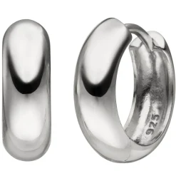 Creolen 14,9mm Klappcreolen, rund, 925 Silber rhodiniert Ohrringe Ohrschmuck