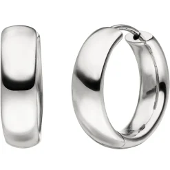 Creolen 20,2mm Klappcreolen, rund, 925 Silber, rhodiniert Ohrringe Ohrschmuck