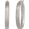 Creolen 27,2mm Ohrringe 925 Silber glänzend oval mattiert Ohrschmuck
