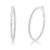 Creolen schmal aus 750 Weißgold 86 Brillanten 1,34ct TTLB-SI 36,6x1,8mm