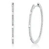 Creolen schmal aus 750 Weißgold 80 Diamanten 0,71ct TW-SI 34,2x1,5mm