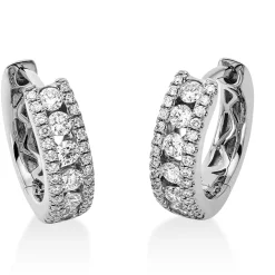Creolen 750 Weißgold 12 Rubine 0,43ct rot 56 Brillanten 0,15ct TW-PI 12,4x3,8mm