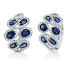 Creolen 750 Weißgold 12 Saphire 3,6ct blau 212 Brillanten 0,85ct TW-SI 22x15,5mm