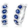 Creolen 750 Weißgold 10 Saphire 4,4ct blau 168 Brillanten 0,59ct TW-SI 23,1x7,1mm