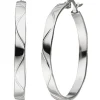 Creolen 34x3,8mm aus Edelstahl flach mit Muster Ohrringe Ohrschmuck Damen