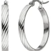 Creolen 26x3,6mm aus Edelstahl mit Muster Ohrringe Ohrschmuck Damen