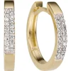 Creolen 14,7x2,2mm aus 585 Gold Gelbgold mit 32 Diamanten 0.1Ct W/SI Ohrringe