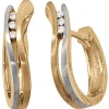 Creolen 5,3x16,4mm 6 Diamanten 0.06Ct W/P1 Brillanten 585 Gold Gelbgold Damen