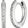 Creolen 12x1,8mm 750 Gold Weißgold mit 26 Diamanten 0,13 ct Ohrringe