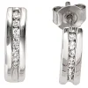 Creolen 3,8x12,9mm Halbcreolen mit Stecker 14 Diamanten 0.15Ct W/SI 585 Weißgold