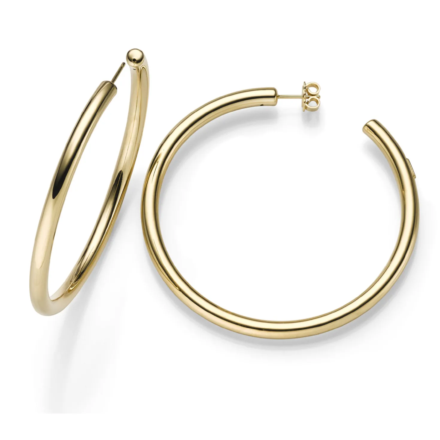 Creolen 45x4mm Halbcreolen Ohrringe Ohrschmuck rund 585 Gold Gelbgold