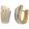 Creolen 8,4x14,1mm Ohrringe Klappcreolen 585 Gold Gelbgold teilmattiert Damen
