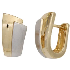 Creolen 8,4x14,1mm Ohrringe Klappcreolen 585 Gold Gelbgold teilmattiert Damen