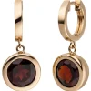 Creolen 11,8x27,5mm Ohrringe Klappcreolen Granate facettiert 585 Gold Rotgold
