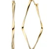Creolen 41,9x43mm Ohrringe Rhombus eckig aus 925 Silber Gelbgold vergoldet