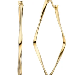 Creolen 41,9x43mm Ohrringe Rhombus eckig aus 925 Silber Gelbgold vergoldet
