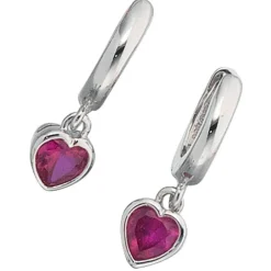Creolen 6,3x20,2mm Ohrschmuck Zirkonia 925 Silber Kinder Silberohrringe