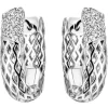 Creolen 5,4x19,2mm 32 Zirkonia weiß 925 Silber rhodiniert Ohrringe Netz-Muster