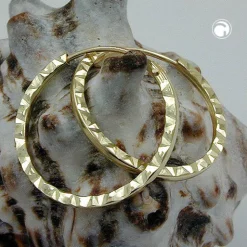 Creole Ohrringe Ohrschmuck aus 375 Gold Gelbgold diamantiert für Damen