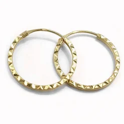 Creole Ohrringe Ohrschmuck aus 375 Gold Gelbgold diamantiert für Damen