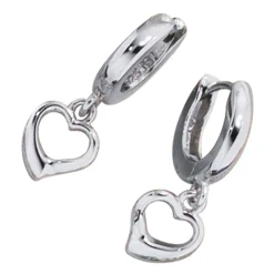 Damen Creole Creolen 7,8x21,2mm Herz Herzen aus 925 Silber Ohrschmuck