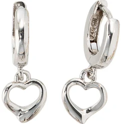 Damen Creole Creolen 7,8x21,2mm Herz Herzen aus 925 Silber Ohrschmuck
