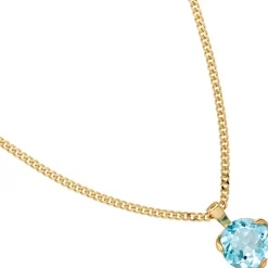 Damen Schmuck Anhänger 10,1x15mm mit Topas Blautopas 585 Gold Gelbgold