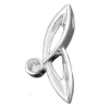 Designer Anhänger 26,5x12mm aus echtem 925 Silber & Zirkonia weiß schlicht Damen