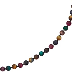 Edelsteinkette aus Tigerauge Kette Halskette Collier bunt 45cm Damen