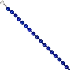 Edelsteinkette Kette Collier aus Lapis Lazuli Lapislazuli blau 925 Silber 45cm