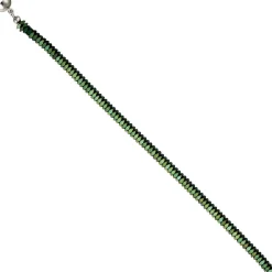 Edelsteinkette Kette Collier Halskette aus Hämatin grün Edelstahl Damen 45cm