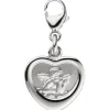 Einhänger Anhänger 12,6x13,9mm Charm Schutzengel im Herz aus 925 Silber